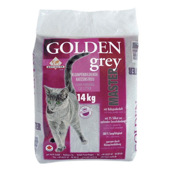 Golden Grey Master Katzenstreu mit Babypuderduft 14kg