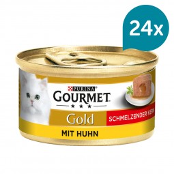 GOURMET Gold Schmelzender Kern Katzennassfutter mit Huhn