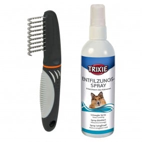 Trixie Fell-Entfilzer für Hund und Katzen + Entfilzungsspray