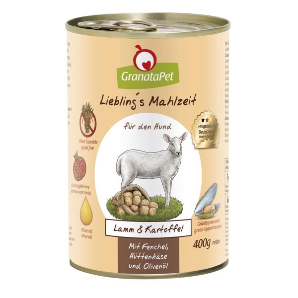 GranataPet Liebling’s Mahlzeit Lamm & Kartoffel 400g
