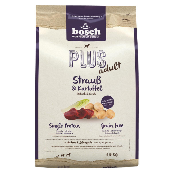 Bosch PLUS Hunde-Trockenfutter Strauß & Kartoffel